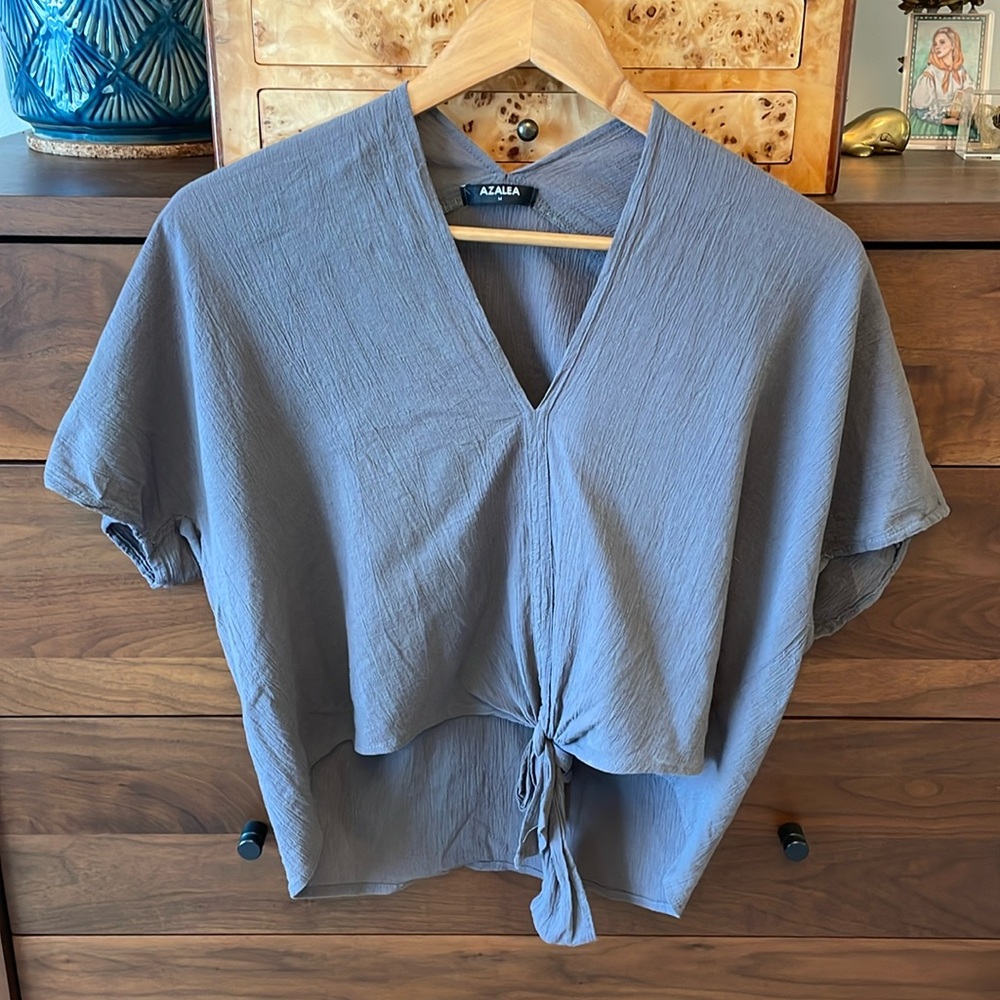 Azalea Purple Lighweight Cotton Top with Front Tie